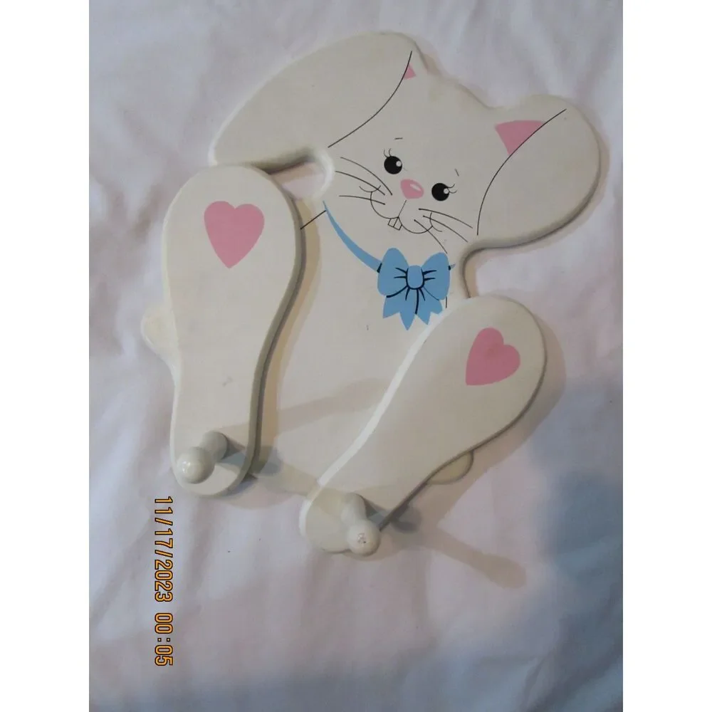 Vintage Woodenworks bunny rabbit wall plaque nursery Taiwan Century Originals
